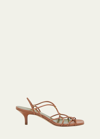 MARIA LUCA ISIDE LEATHER CAGED SLINGBACK SANDALS