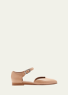 Le Monde Beryl Leather Mary Jane Ballerina Flats In Fawn