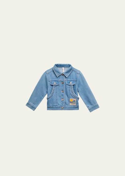 Zimmermann Kids' Little Girl's & Girl's Raie Denim Jacket In Sky