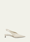 Jil Sander Pointed-toe Leather Slingback Pumps In Toile