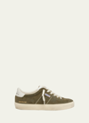 Golden Goose Soul Star Suede Low-top Sneakers In Olive Green White