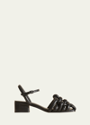 Hereu Caberasa Padded Woven Leather Sandals In 黑色
