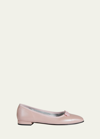 Carel Metallic Bow Square-toe Ballerina Flats In Ballet Pink