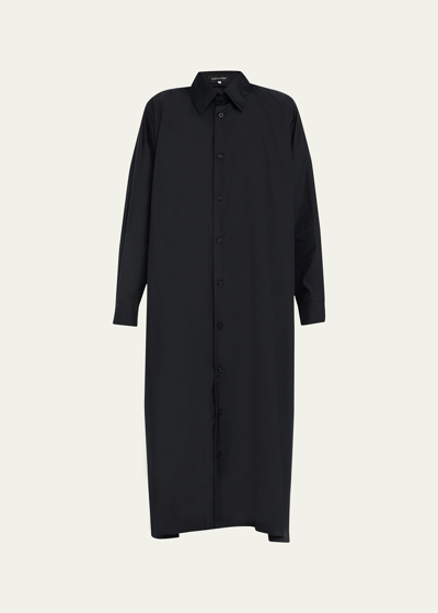 ESKANDAR WIDE A-LINE SHIRT DRESS WITH COLLAR