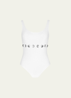 Karla Colletto Lucy Round Neck Underwire Tank One-piece Swimsuit In White