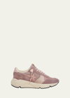 Golden Goose Running Sole Mixed Leather Sneakers In Ash Rose Mauve An