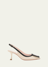 Roger Vivier Viv In The City Bicolor Slingback Pumps In Cire Nero