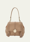 Chloé Penelope Small Tassel Leather Top-handle Bag In Nomad Beige
