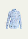 Etro Paisley-print Cotton Blend Shirt In Print On Pale Blu