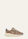 GOLDEN GOOSE RUNNING SOLE MIXED LEATHER SNEAKERS