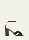 AQUAZZURA DIVINE PATENT LEATHER CRISSCROSS SANDALS