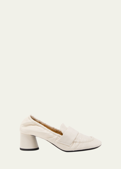 Proenza Schouler Glove Leather Cylinder-heel Loafers In White