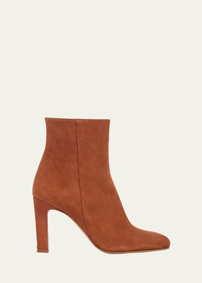 Gabriela Hearst Lila Suede Ankle Boots In Cognac