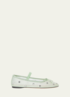 Loeffler Randall Leonie Crystal Mesh Ballerina Flats In Seafoam