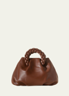 Hereu Bombon Leather Top Handle Bag In Cocoa