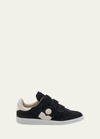 Isabel Marant Beth Mixed Leather Triple-grip Sneakers In Faded Black
