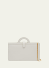 Marni Calfskin Leather Wallet On Chain In 00w05 Alabaster