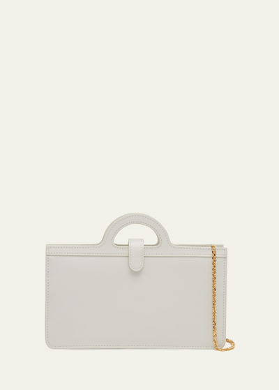 Marni Calfskin Leather Wallet On Chain In 00w05 Alabaster