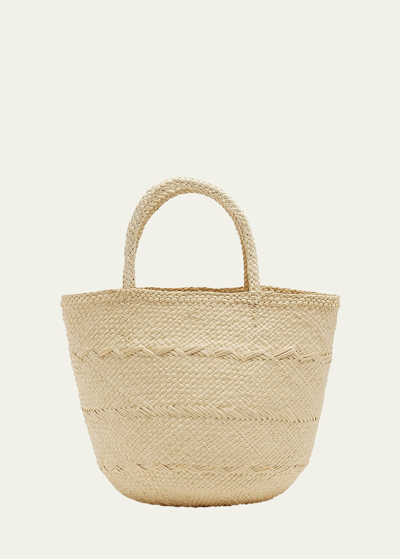 Ulla Johnson Marta Small Basket Leather Tote Bag In Beige