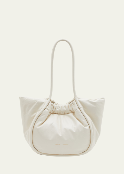 Proenza Schouler Large Puffy Napa Leather Tote Bag In 105 Ivory