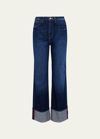 L Agence Miley Ultra High Rise Wide-leg Cuffed Jeans In Denmark