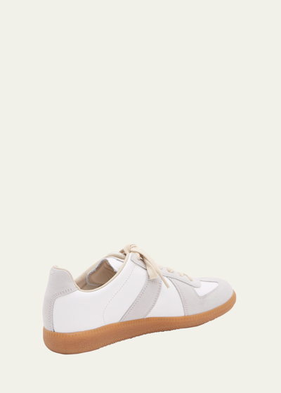 MAISON MARGIELA REPLICA SUEDE & LEATHER SNEAKERS