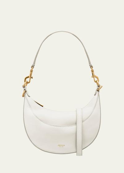 Oroton Florence Small Zip Shoulder Bag In Clotted Cream