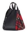 Loewe Hammock Small Canvas-trimmed Leather Shoulder Bag In Red/black