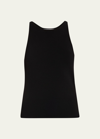 Max Mara Plava Silk And Cashmere Knit Tank Top In Black