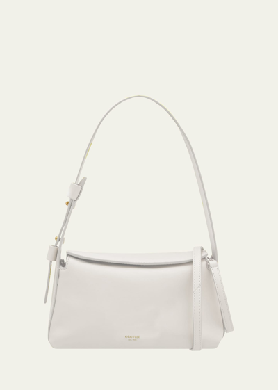 Oroton Caroline Small Leather Shoulder Bag In Paper White