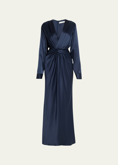 Christopher Esber Women's Triquetra Tie-front Silk Dress In Ink