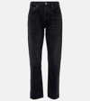 Agolde Nico Stretch High Rise Slim Fit Jeans In Black