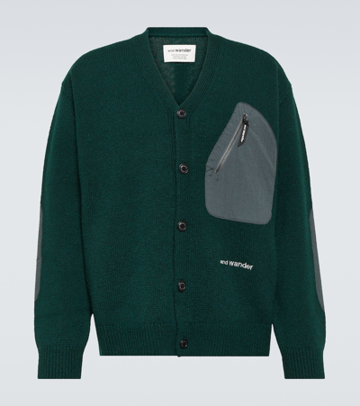 And Wander Cardigan Aus Wolle In Green