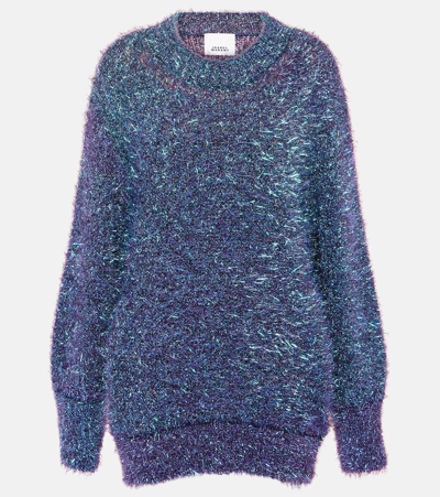 Isabel Marant Wayne Sparkly Crewneck Sweater In Purple
