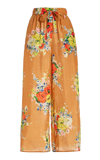 Zimmermann Alight Printed Silk Wide-leg Pants In Neutral