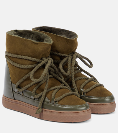 Inuikii Schneestiefel Classic Wedge Aus Leder Und Veloursleder In Green