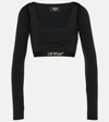 Off-white Logo-band Cropped Top In Black