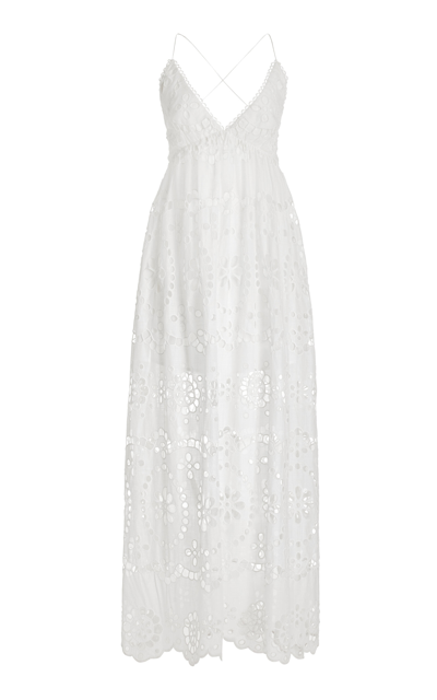 Zimmermann August Lace Linen Maxi Dress In White