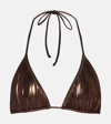 Norma Kamali String Bikini Top In Brown