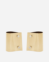 Dolce & Gabbana Rigid Metal Cuffs And Rhinestone-detailed Buttons In Gold