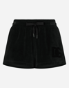 DOLCE & GABBANA CHENILLE SHORTS WITH DOLCE&GABBANA EMBROIDERY