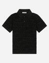 DOLCE & GABBANA SHORT-SLEEVED POLO-SHIRT WITH FLOCKED PRINT