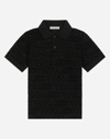 Dolce & Gabbana Logo-print Cotton Polo Shirt In Black