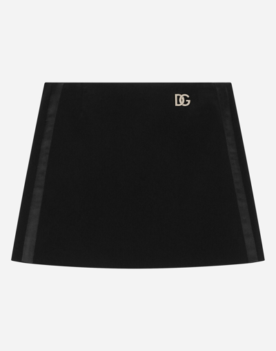 Dolce & Gabbana Miniskirt With Dg Logo In Black