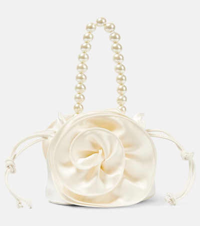 Magda Butrym Gathered Silk-satin Shoulder Bag In Neutral