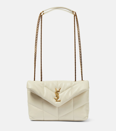 Saint Laurent Loulou Toy Puffer Quilted Shoulder Bag In White