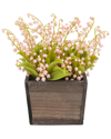 National Tree Company 10in Pink Lily-of-the-valley Flowers In Wood Box In Pink