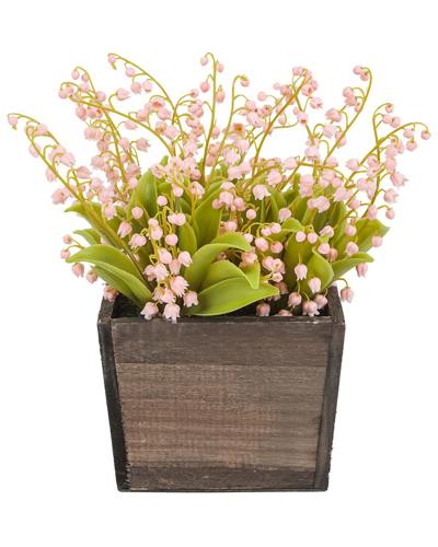 National Tree Company 10in Pink Lily-of-the-valley Flowers In Wood Box