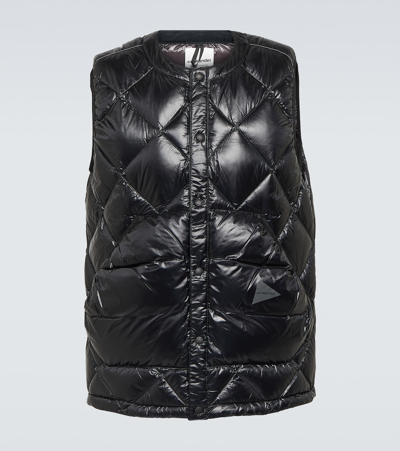 And Wander Diamond Quilted Down Waistcoat In Black