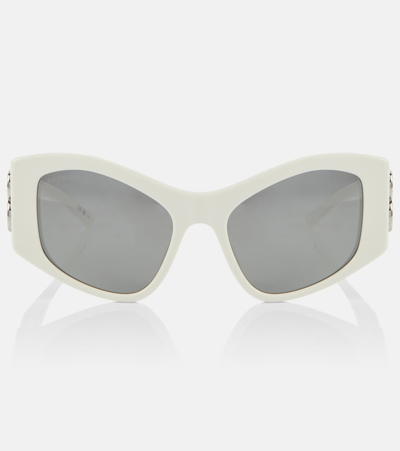Balenciaga Eckige Sonnenbrille Dynasty In 006 White White Silver